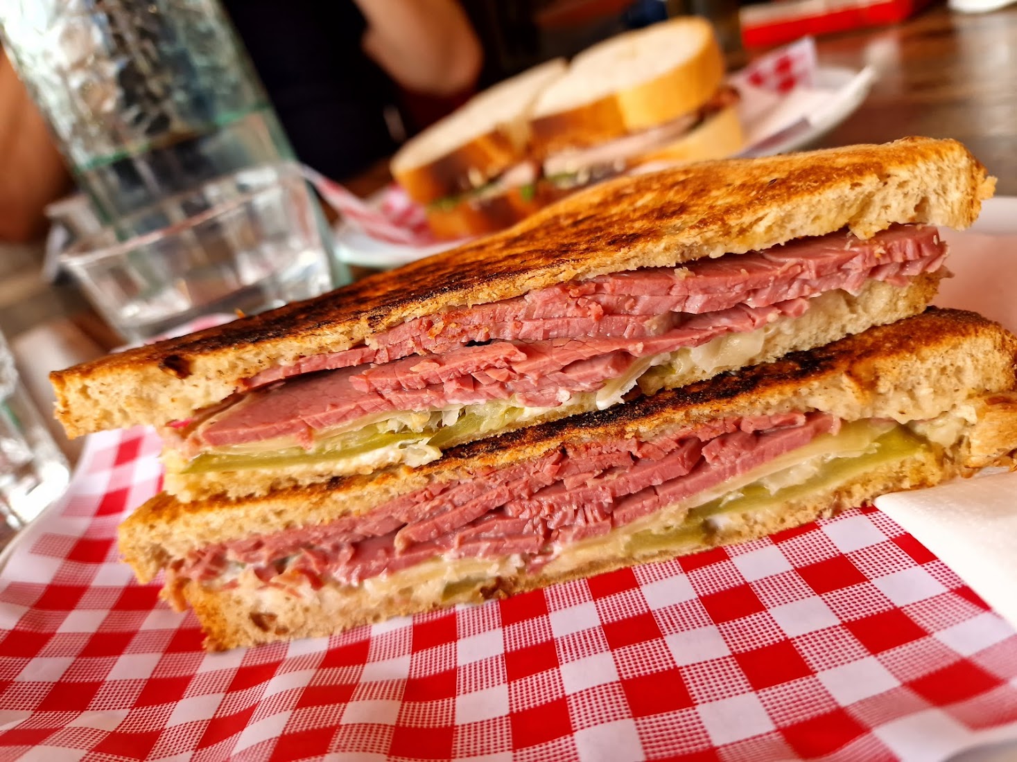 A toasted salt beef sandwich at Terry's Cafe